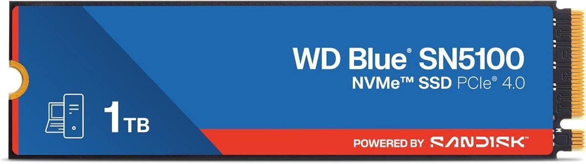 WESTERN DIGITAL BLUE SN5100 SSD 500GB M.2 2280 NVMe INTERNO PCI Express 4.0 QLC 3D NAND Read:6600MB/s Write:5600MB/s