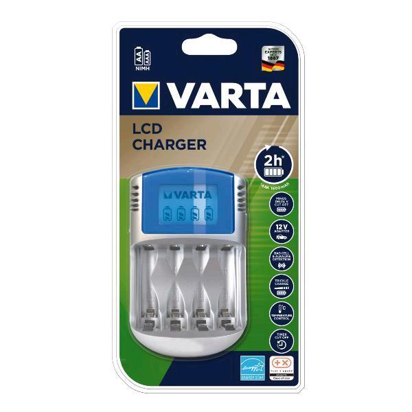 VARTA CARICABATTERIE LCD PER BATTERIE RICARICABILI AA STILO / AAAMINISTILO 12V/USB VUOTO