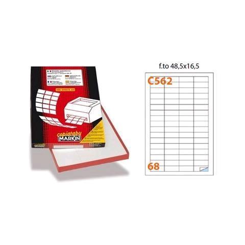 MARKIN CONF 6800 ETICHETTE ADESIVE 48,5X16,5 mm BIANCO