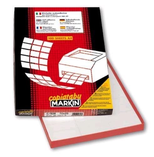 MARKIN CONF 3500 ETICHETTE ADESIVE CON ANGOLI ARROTONDATI 34X34 mm BIANCO