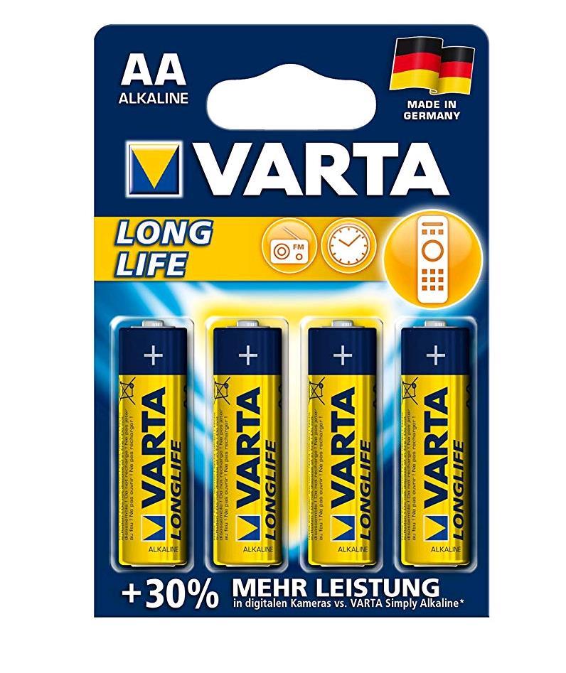 Varta Longlife Extra - Batteria 4 x tipo AA - Alcalina
