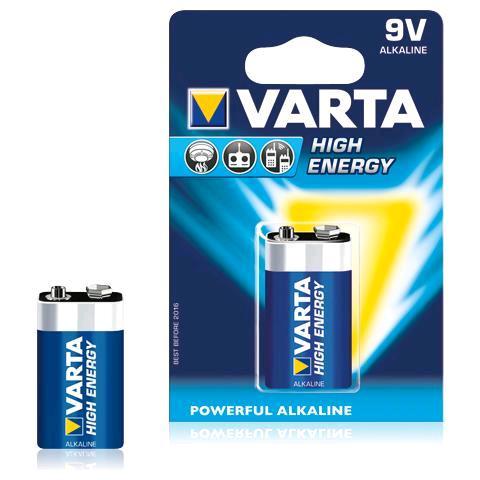 Varta High Energy 04922 - Batteria 9V - Alcalina
