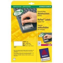 Etichette adesive L6145 - in poliestere - laser - permanenti - 45,7 x 25,4 mm - 40 et/fg - 20 fogli - bianco - Avery