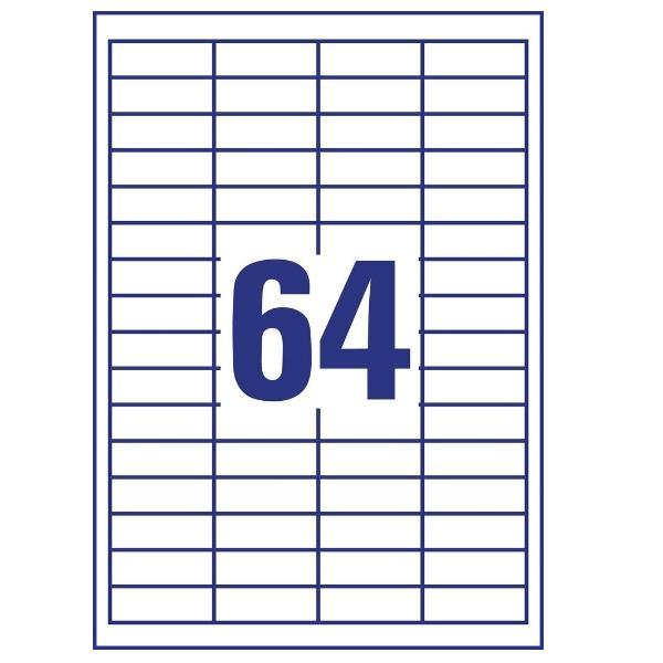 Avery - Bianco - 48.5 x 16.9 mm 6400 etichette (100 foglio(i) x 64) etichette multiuso