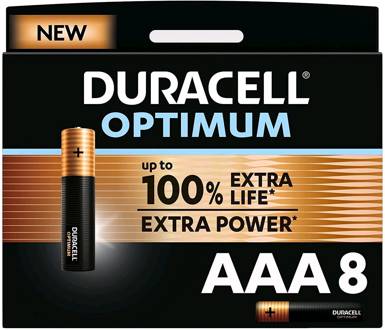 Duracell Optimum - Batteria 8 x AAA - Alcalina