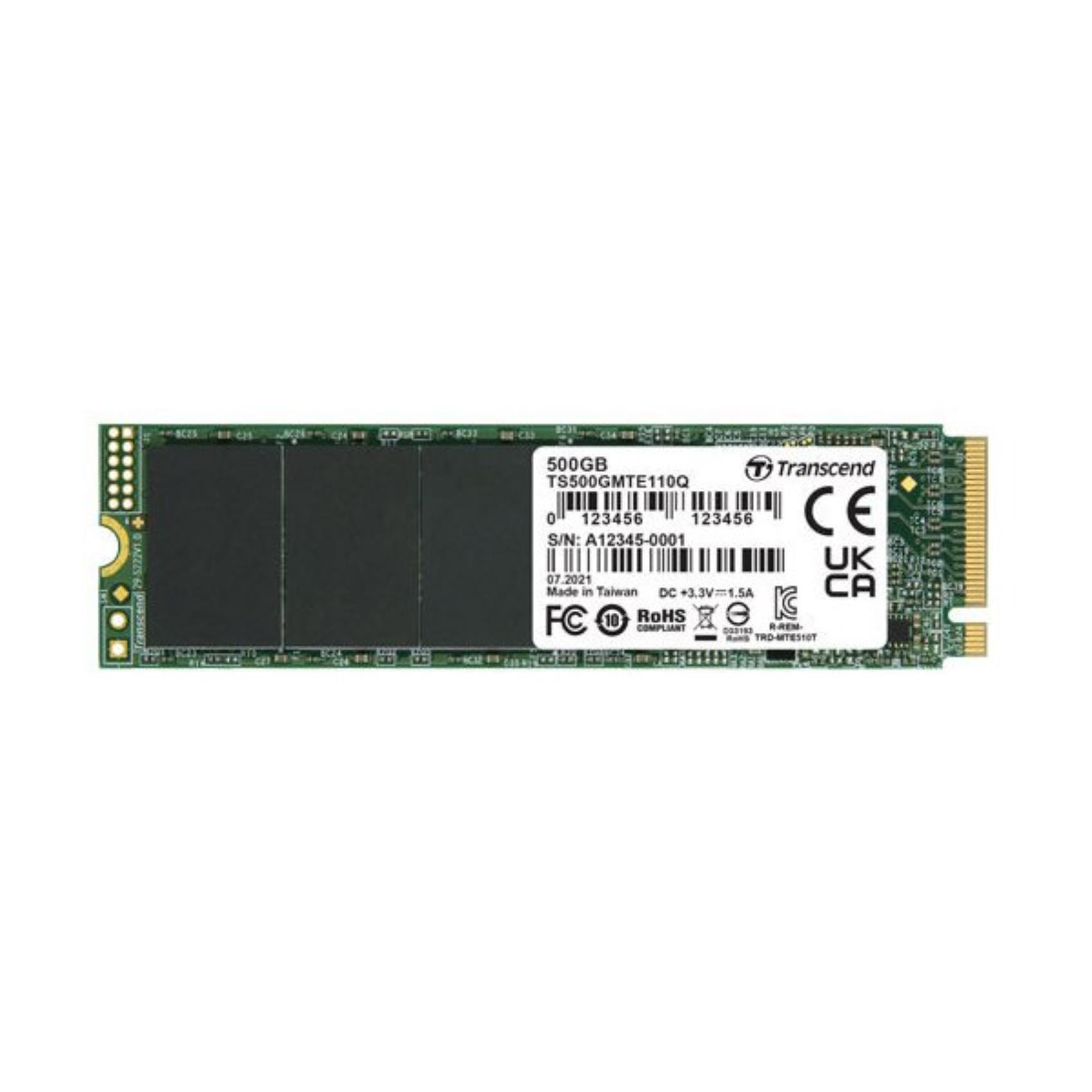 Transcend 110Q - SSD - 500 GB - interno - M.2 2280 (due lati) - PCIe 3.0 x4 (NVMe)