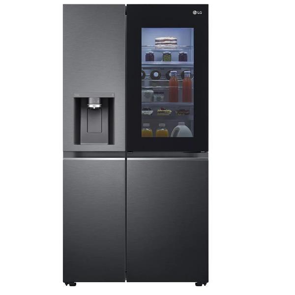 LG GSXV91MCAE - Frigorifero/congelatore - fianco a fianco con distributore acqua, erogatore ghiaccio WiFi - larghezza: 91.3 cm - prof. 73.5 cm - altezza: 179 cm - 635 litri - Classe E - nero opaco