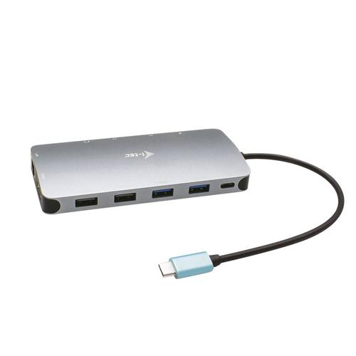 i-Tec USB-C Metal Nano 3x Display Docking Station + Power Delivery 100 W - Docking station - USB-C / Thunderbolt 3 - HDMI, 2 x DP - GigE