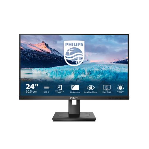 Philips S-line 243S1 - Monitor a LED - 24" (23.8" visualizzabile) - 1920 x 1080 Full HD (1080p) @ 75 Hz - IPS - 250 cd/m² - 1000:1 - 4 ms - HDMI, DisplayPort, USB-C - altoparlanti - nero testurizzato