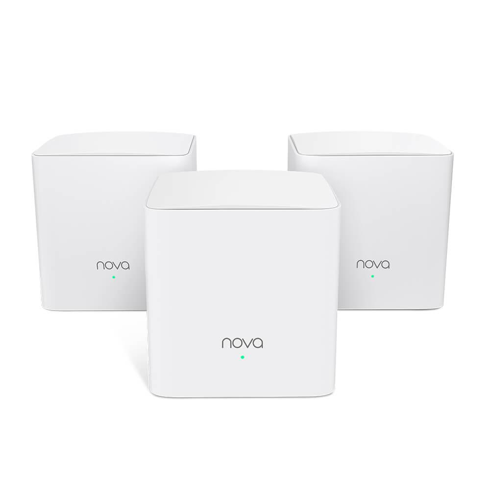 TENDA NOVA MW5G ROUTER WIRELESS AC1200 DUAL BAND 2 PORTE GIGABIT MESH COPERTURA FINO A 350 mq PACK 3 Pz. BIANCO