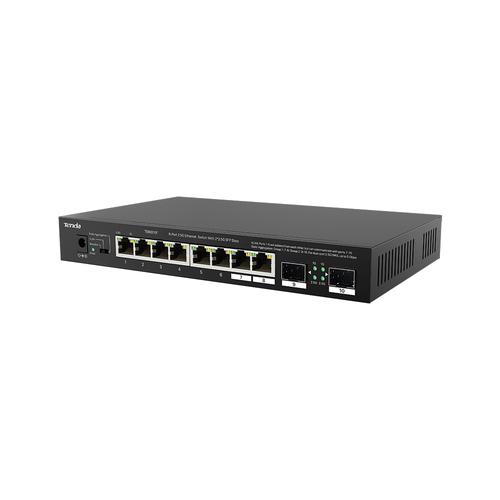 TENDA TEM2010F SWITCH NON GESTITO 2.5 GIGABIT SWITCH ETHERNET 8 PORTE 2.5 GBPS 2 PORTE 2.5 GBPS SFP PORTE RJ-45 2.5G PORTE SFP 2.5G DESKTOP E MONTAGGIO A PARETE COMPATIBILE CON COMPUTER NAS AP WI-FI 6