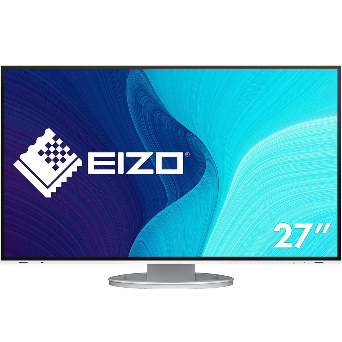 EIZO FlexScan EV2795-WT - Con FlexStand - monitor a LED - 27" - 2560 x 1440 - IPS - 350 cd/m² - 1000:1 - 5 ms - HDMI, DisplayPort, USB-C - altoparlanti - bianco