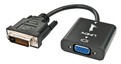 Lindy - Adattatore DVI - HD-15 (VGA) (F) a DVI-D (M) - 20 cm - nero