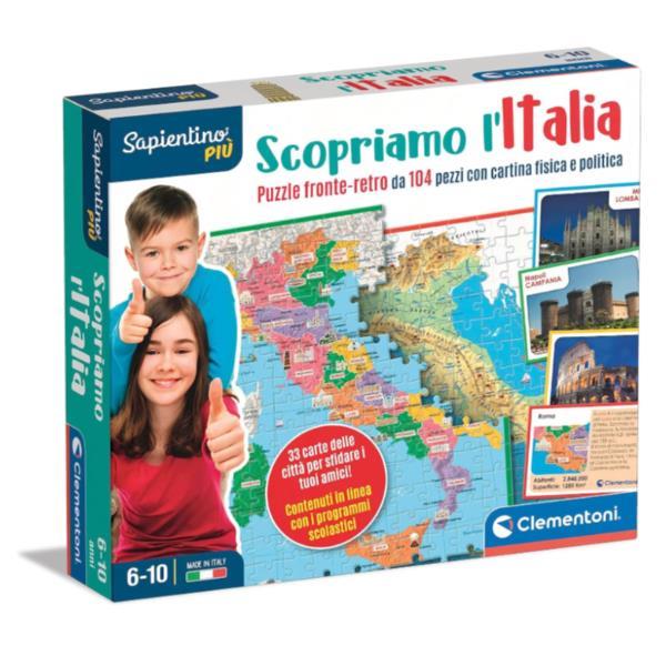 CLEMENTONI SAPIENTINO PIU' SCOPRIAMO L'ITALIA CARTINA FISICA E POLITICA PUZZLE