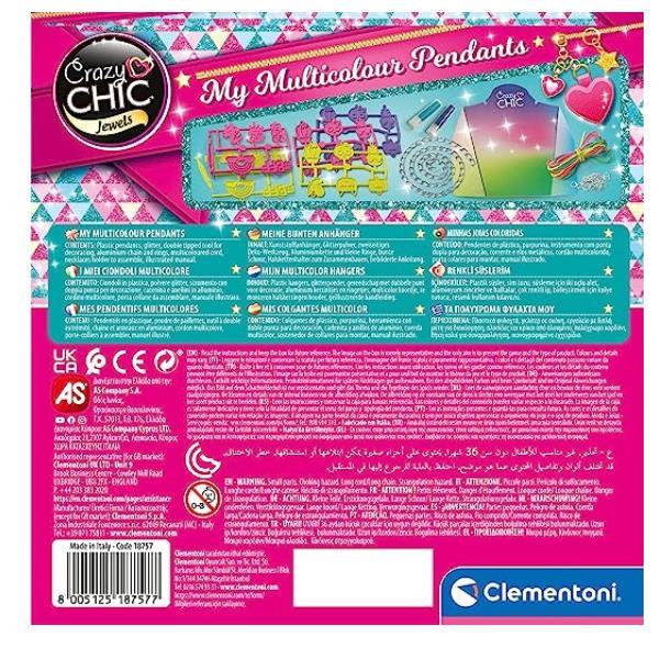 Clementoni Crazy Chic Jewels - My Multicolour Pendants - gioco - 5 pezzi