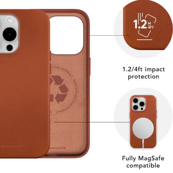 DBRAMANTE 1928 ROSKILDE APPLE iPHONE 15 PLUS CUSTODIA IN IN PELLE COMPATIBILE CON MAGSAFE COLORE CUOIO
