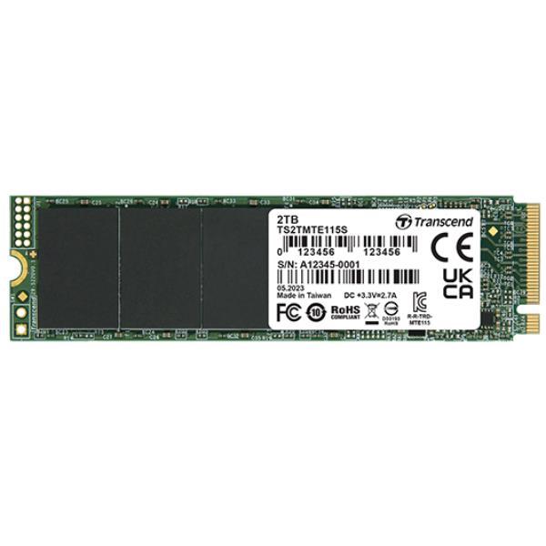Transcend 115S - SSD - 2 TB - interno - M.2 2280 (due lati) - PCIe 3.0 x4 (NVMe)