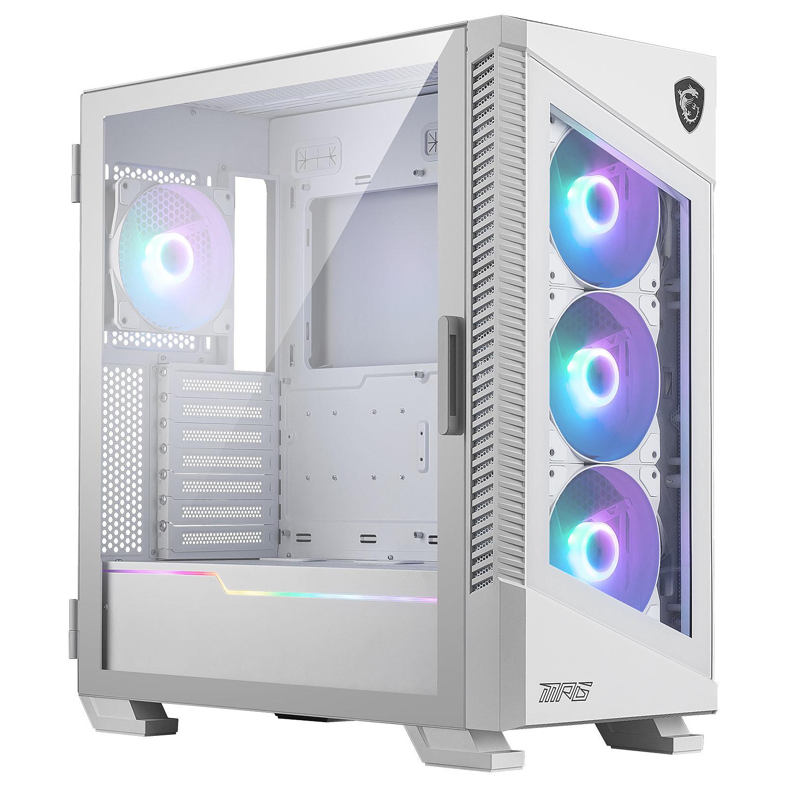 MSI MPG VELOX 100R - Mid tower - ATX - pannello laterale finestrato (vetro temperato) - senza alimentazione (ATX) - bianco - USB/Audio