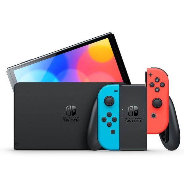 Nintendo Switch OLED - Game console - Full HD - nero, rosso neon, blu neon