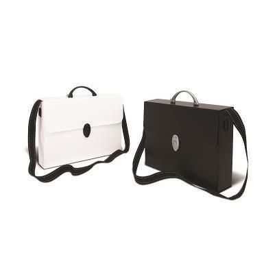 FAVORIT TRATTO VALIGETTA A TRACOLLA IN PP 28X37.5X8 CM BIANCO NERO