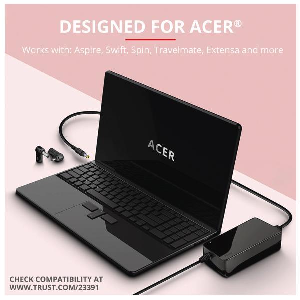 TRUST MAXO ALIMENTATORE 90W PER LAPTOP ACER BLACK