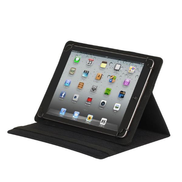 Riva Case Orly 3007 - Flip cover per tablet - pelle di poliuretano - nero - 9" - 10.1"