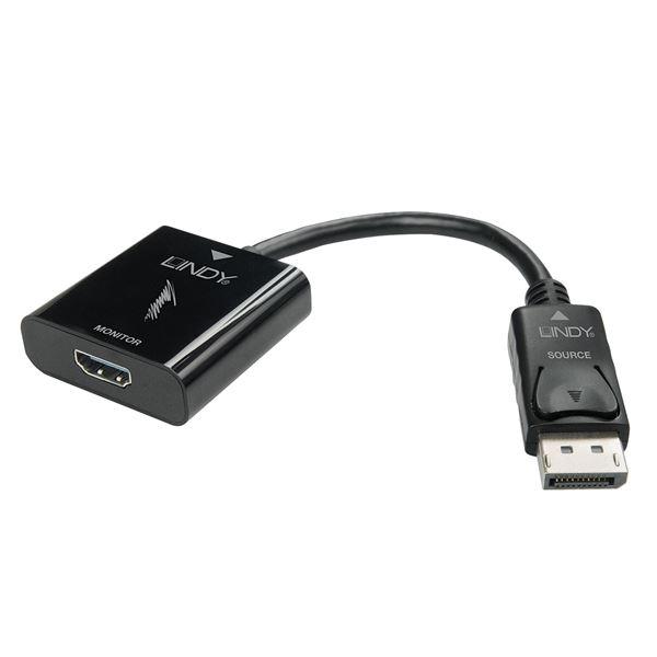Lindy - Adattatore video - DisplayPort maschio a HDMI femmina - nero