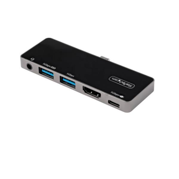 StarTech.com Adattatore Multiporta USB C a HDMI 2.0 4K 60Hz, Hub USB 3.0 a 3 porte - USB-C Mini Dock da viaggio - 100W PD Pass-Through - Mini Docking Station USB Type C / TB3 con audio (DKT30ICHPD) - Docking station - USB-C - HDMI