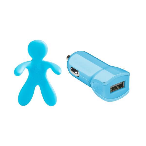 CELLY GIULIOCESARE BUNDLE PROFUMATORE E CARICABATTERIA DA AUTO 1 X USB TIPO A AZZURRO