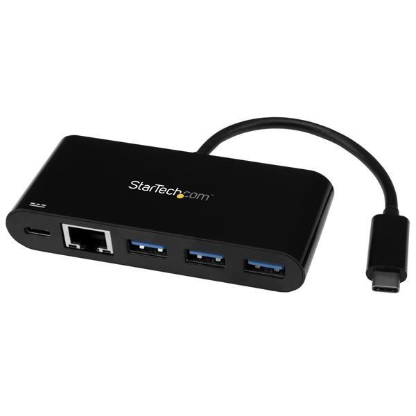 StarTech.com Hub USB 3.0 a 3 porte con Gigabit Ethernet e Power Delivery - Hub USB Tipo C con GbE Alimentato - Hub - 3 x SuperSpeed USB 3.0 + 1 x 10/100/1000 - desktop