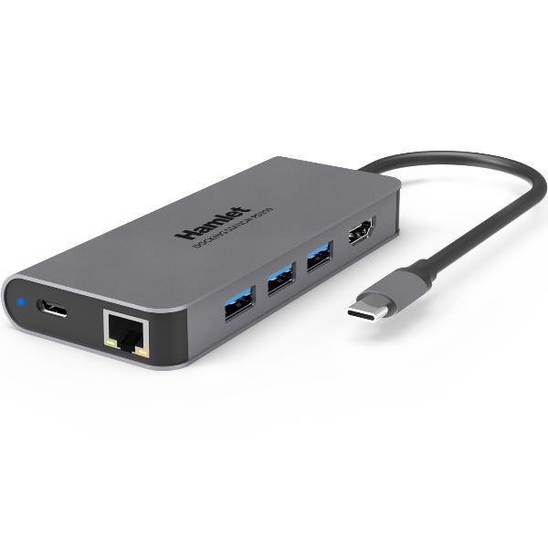 Hamlet HDKC-PD200 - Docking station - USB-C - HDMI - GigE