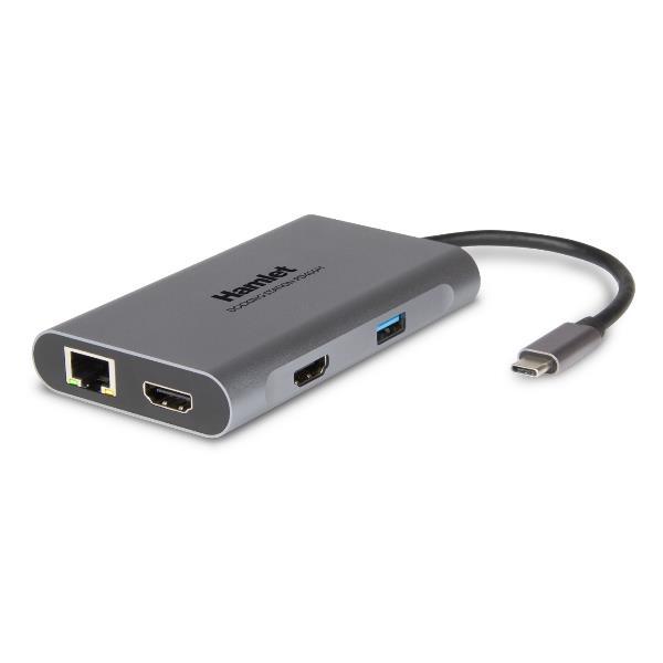 Hamlet PD400H - Docking station - USB-C - 2 x HDMI - GigE