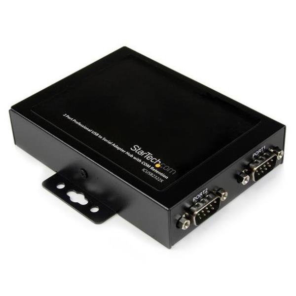 StarTech.com Hub adattatore USB a seriale 2 porte, con interfaccia COM e possibilità di montaggio a parete (ICUSB2322X) - Scheda seriale - USB - RS-232 x 2 - nero