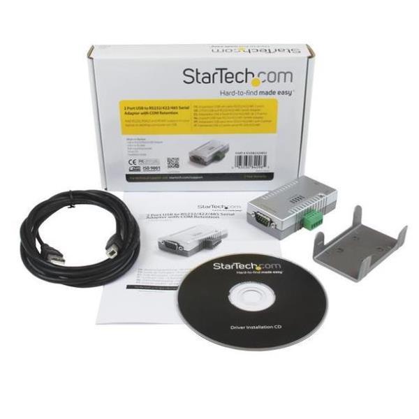 StarTech.com Adattatore seriale 2 porte USB a RS-232 RS-422 RS-485, con interfaccia COM - Scheda seriale - USB 2.0 - RS-232, RS-422, RS-485 - 2 porte - grigio