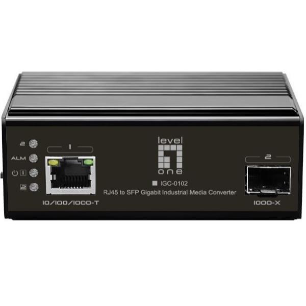 LEVEL ONE RJ45 TO SFP INDUSTRAIL MEDIA CONV.