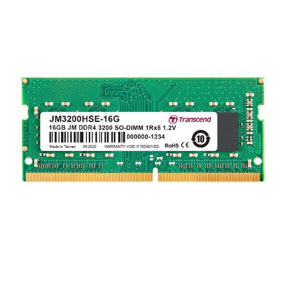 Transcend JetRAM - DDR4 - modulo - 16 GB - SO DIMM 260-pin - 3200 MHz / PC4-25600 - CL22 - 1.2 V - senza buffer - non ECC