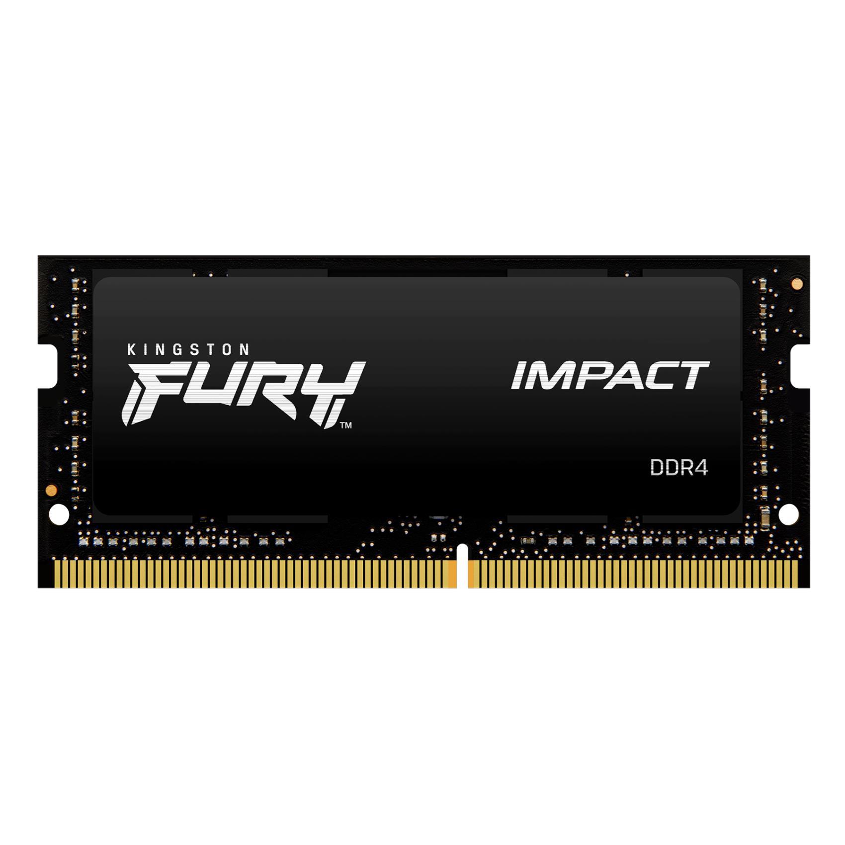 Kingston FURY Impact - DDR4 - modulo - 32 GB - SO DIMM 260-pin - 3200 MHz / PC4-25600 - CL20 - 1.2 V - senza buffer - non ECC - nero