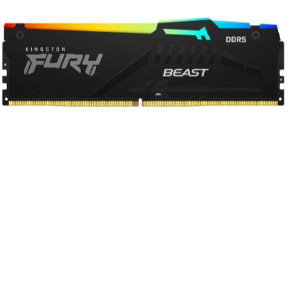Kingston FURY Beast RGB - DDR5 - modulo - 16 GB - DIMM 288-PIN - 5200 MHz / PC5-41600 - CL40 - 1.25 V - senza buffer - on-die ECC