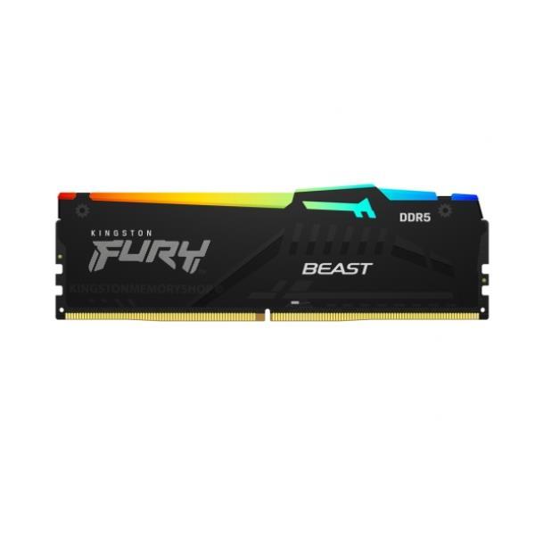 Kingston FURY Beast RGB - DDR5 - modulo - 8 GB - DIMM 288-PIN - 5200 MHz / PC5-41600 - CL40 - 1.25 V - senza buffer - on-die ECC