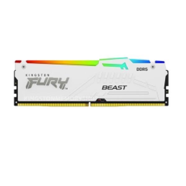 Kingston FURY Beast RGB - DDR5 - modulo - 16 GB - DIMM 288-PIN - 5200 MHz / PC5-41600 - CL40 - 1.25 V - senza buffer - on-die ECC - bianco