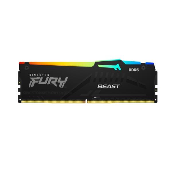 Kingston FURY Beast RGB - DDR5 - modulo - 16 GB - DIMM 288-PIN - 5600 MHz / PC5-44800 - CL40 - 1.25 V - senza buffer - on-die ECC