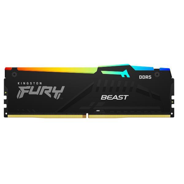 Kingston FURY Beast RGB - DDR5 - modulo - 8 GB - DIMM 288-PIN - 6000 MHz / PC5-48000 - CL36 - 1.35 V - senza buffer - on-die ECC - nero