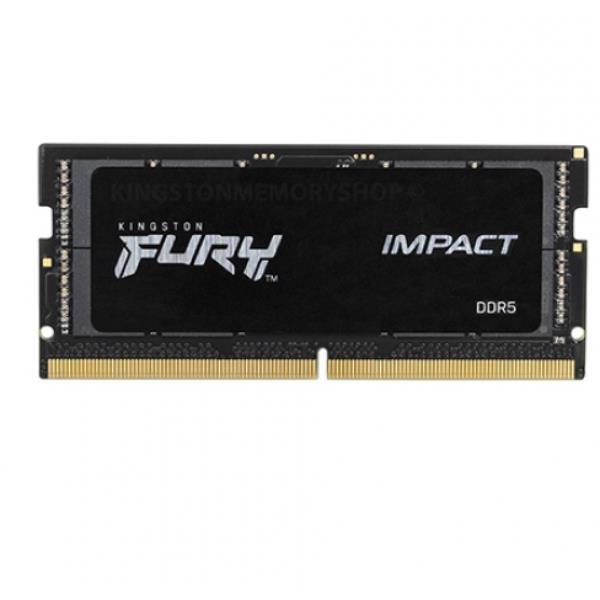 Kingston FURY Impact - DDR5 - modulo - 16 GB - SO DIMM 262-pin - 6000 MHz / PC5-48000 - CL38 - 1.35 V - senza buffer - on-die ECC - nero