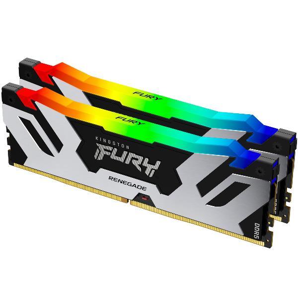 Kingston FURY Renegade RGB - DDR5 - kit - 32 GB: 2 x 16 GB - DIMM 288-PIN - 6400 MHz / PC5-51200 - CL32 - 1.1 V - senza buffer - on-die ECC