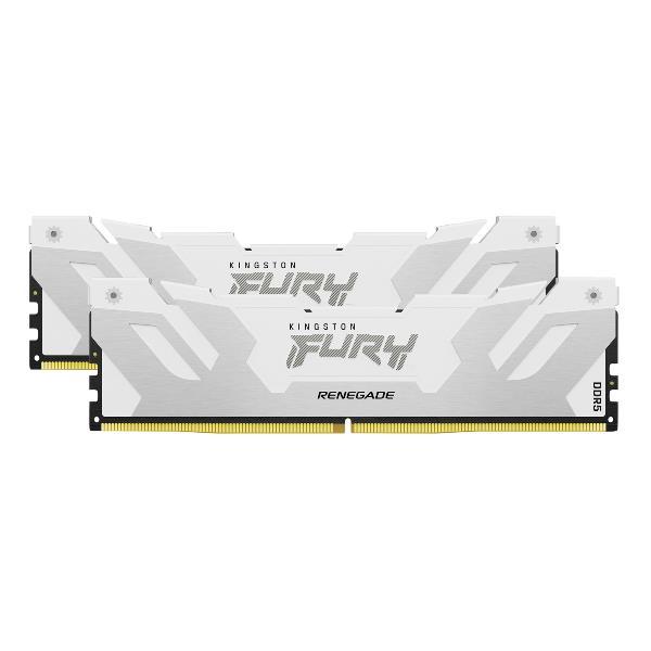 Kingston FURY Renegade - DDR5 - kit - 32 GB: 2 x 16 GB - DIMM 288-PIN - 6400 MHz / PC5-51200 - CL32 - 1.4 V - senza buffer - on-die ECC - bianco/argento