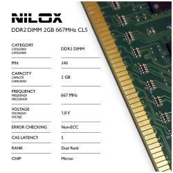 NILOX NXD2667M1C5 MEMORIA RAM 2GB 667MHZ TIPOLOGIA DIMM …