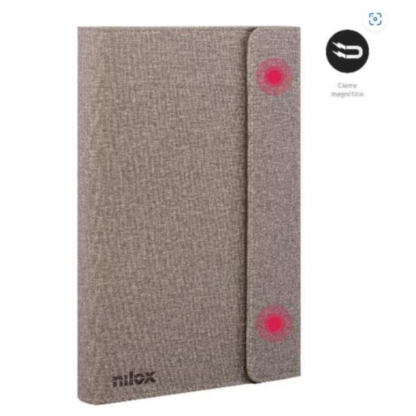 Nilox - Flip cover per tablet - poliestere - grigio - 9.7" - 10.5"