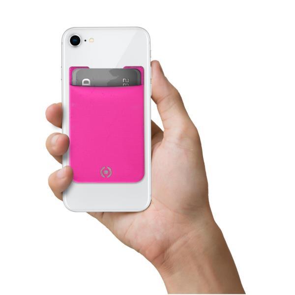 CELLY TASCA ADESIVA PER SMARTPHONE IN TESSUTO ROSA
