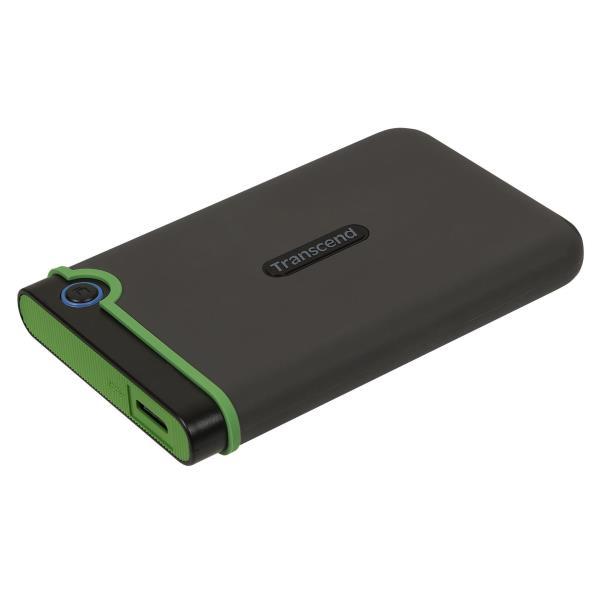 Transcend StoreJet 25M3 - HDD - 1 TB - esterno (portatile) - 2.5" - USB 3.1 Gen 1 - 256 bit AES - grigio ferro