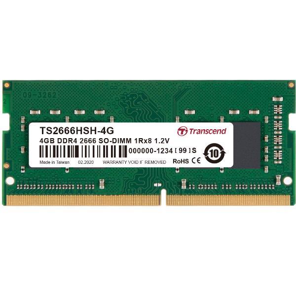 Transcend - DDR4 - modulo - 4 GB - SO DIMM 260-pin - 2666 MHz / PC4-21300 - CL19 - 1.2 V - senza buffer - non ECC